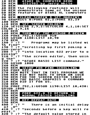 This BASIC listing uses an image to display special characters