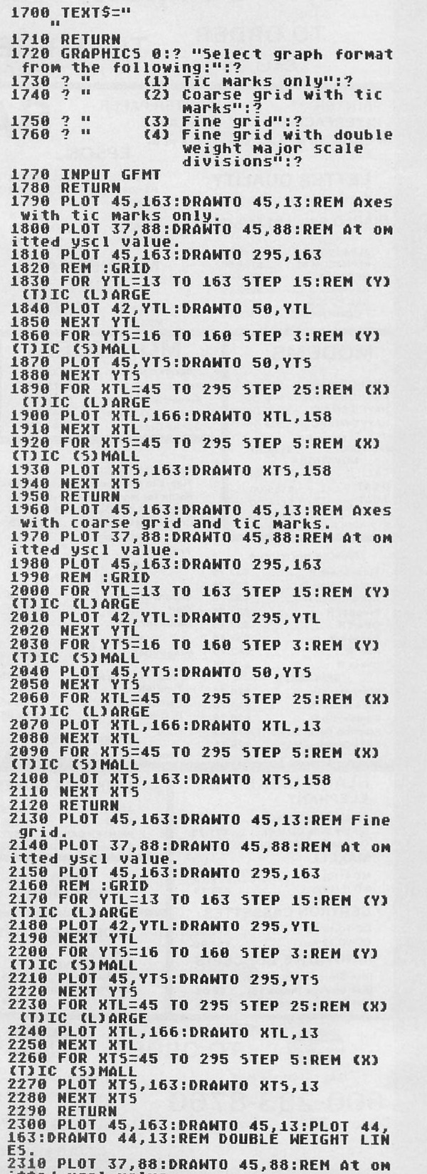 Graph E’s BASIC listing — printed page 66, right column