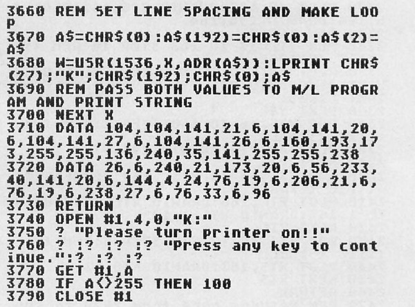 Graph E’s BASIC listing — printed page 68, right column