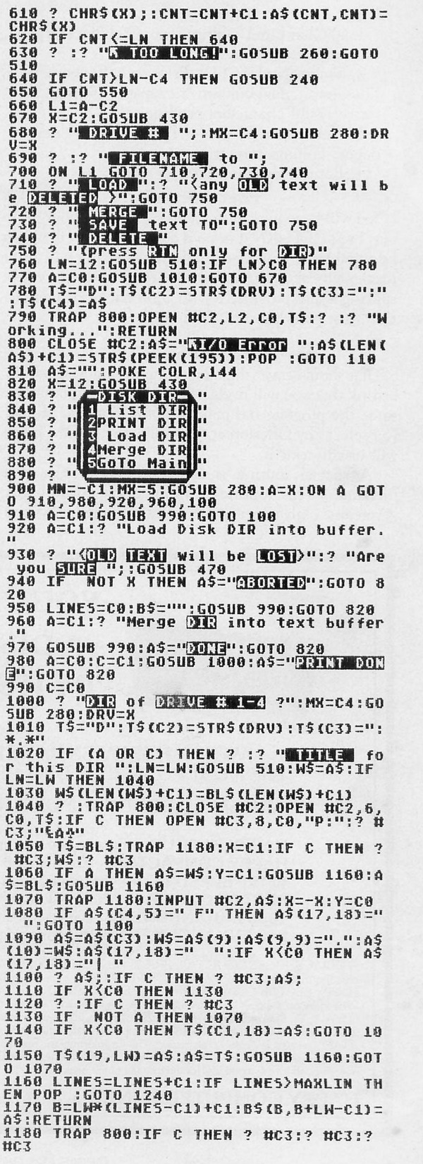 Matt*Edit BASIC listing — printed page 54, right column