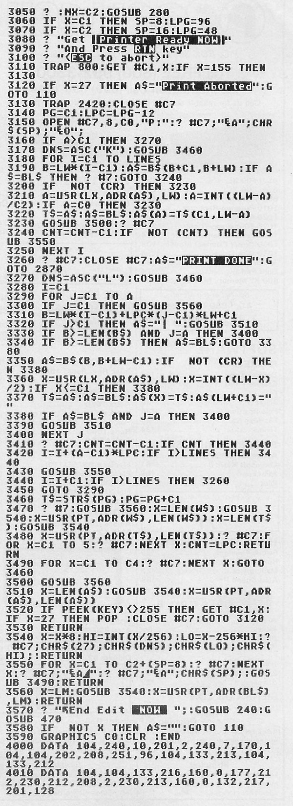 Matt*Edit BASIC listing — printed page 57, right column