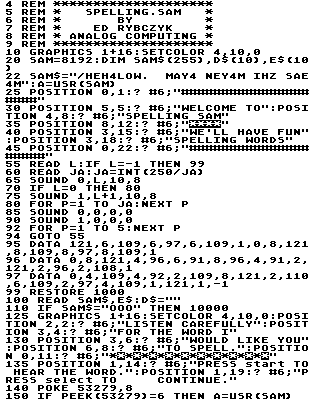 This BASIC listing uses an image to display special characters