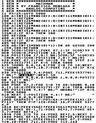 This BASIC listing uses an image to display special characters