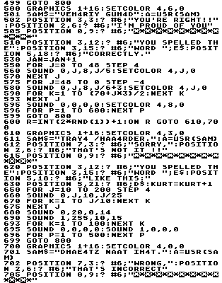 Spelling.SAM — original illustration or listing