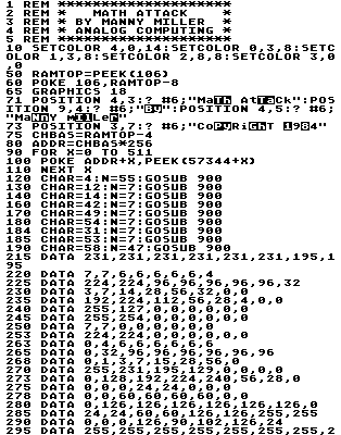 This BASIC listing uses an image to display special characters