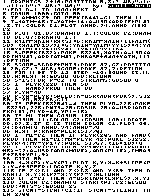 This BASIC listing uses an image to display special characters