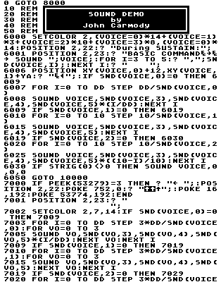 This BASIC listing uses an image to display special characters