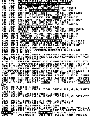 This BASIC listing uses an image to display special characters