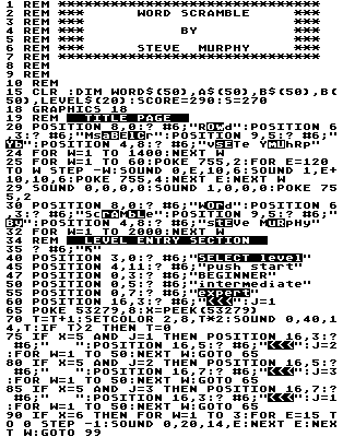 This BASIC listing uses an image to display special characters