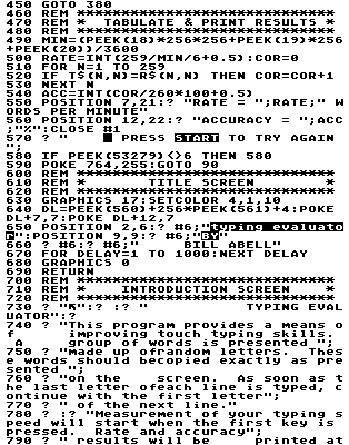 Typing Evaluator — original illustration or listing