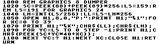 This BASIC listing uses an image to display special characters