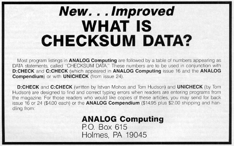 Checksum Data — original illustration or listing