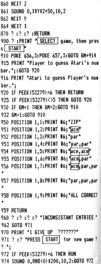 Comp III — program listing