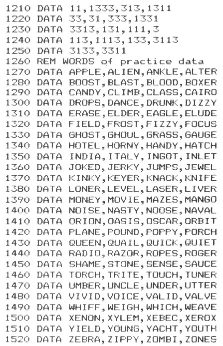 Morse 800 — program listing