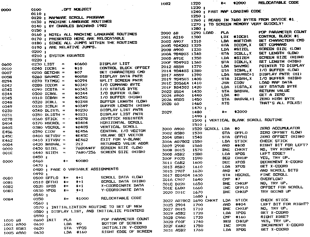 Assembler/Editor Non-Tutorial IV — original illustration or listing