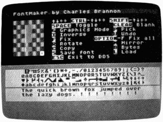 Atari FontMaker screen