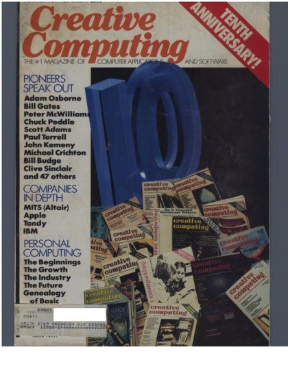 Creative Computing — November 1984 cover