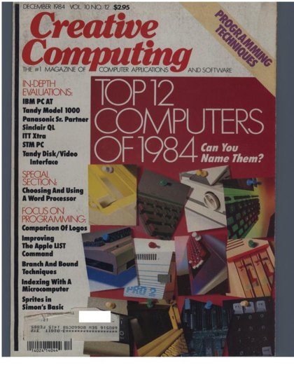 Creative Computing — December 1984 cover