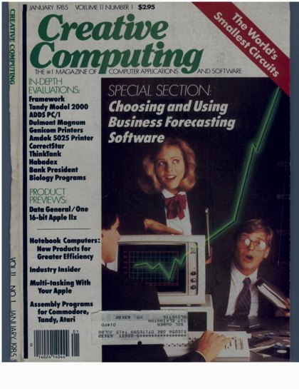 Creative Computing — January 1985 cover