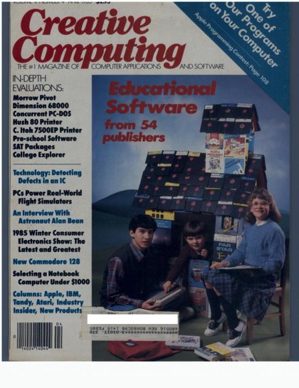 Creative Computing — April 1985 cover