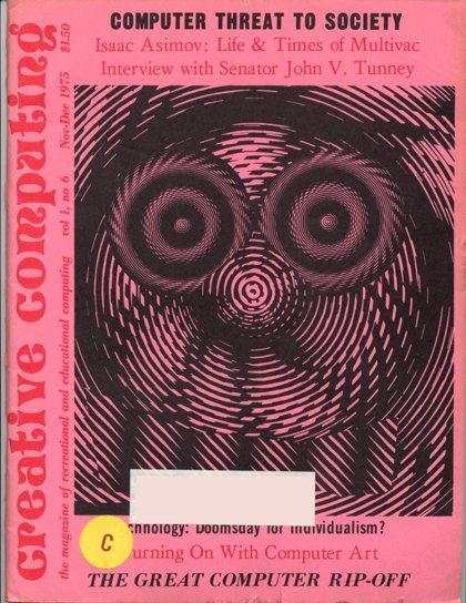 Creative Computing — November–December 1975 cover