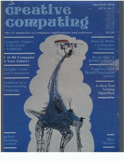Creative Computing — January–February 1978 cover