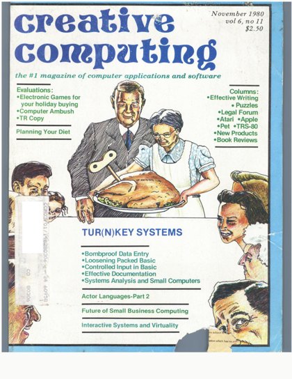 Creative Computing — November 1980 cover