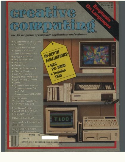 Creative Computing — November 1983 cover