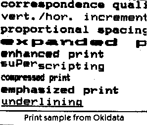 Print sample from Okidata