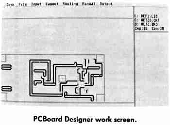 PCBoard Designer work screen