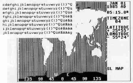 world map printed by the XMM801 Text sample from SMM804