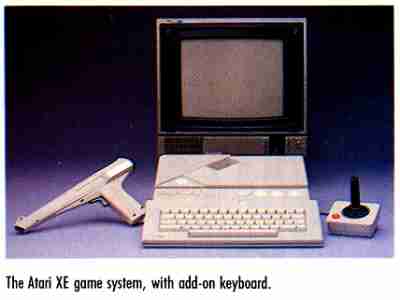 The Atari XE game system, with add-on keyboard